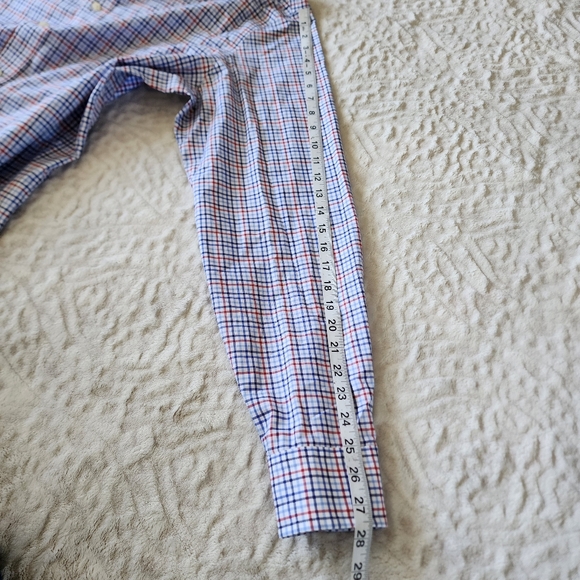 Lauren Ralph Lauren Shirt Mens Tall Fit Supima Cotton 17  36/37 Check Plaid - Picture 10 of 12